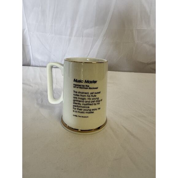 Norman Rockwell Museum Collectables Coffee Mugs Cups Gold Trim Set Of 5 - Picture 7 of 12